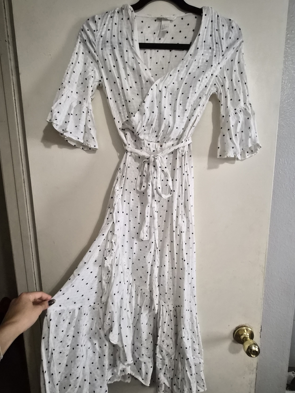White Polka Dot Maxi Summer Dress